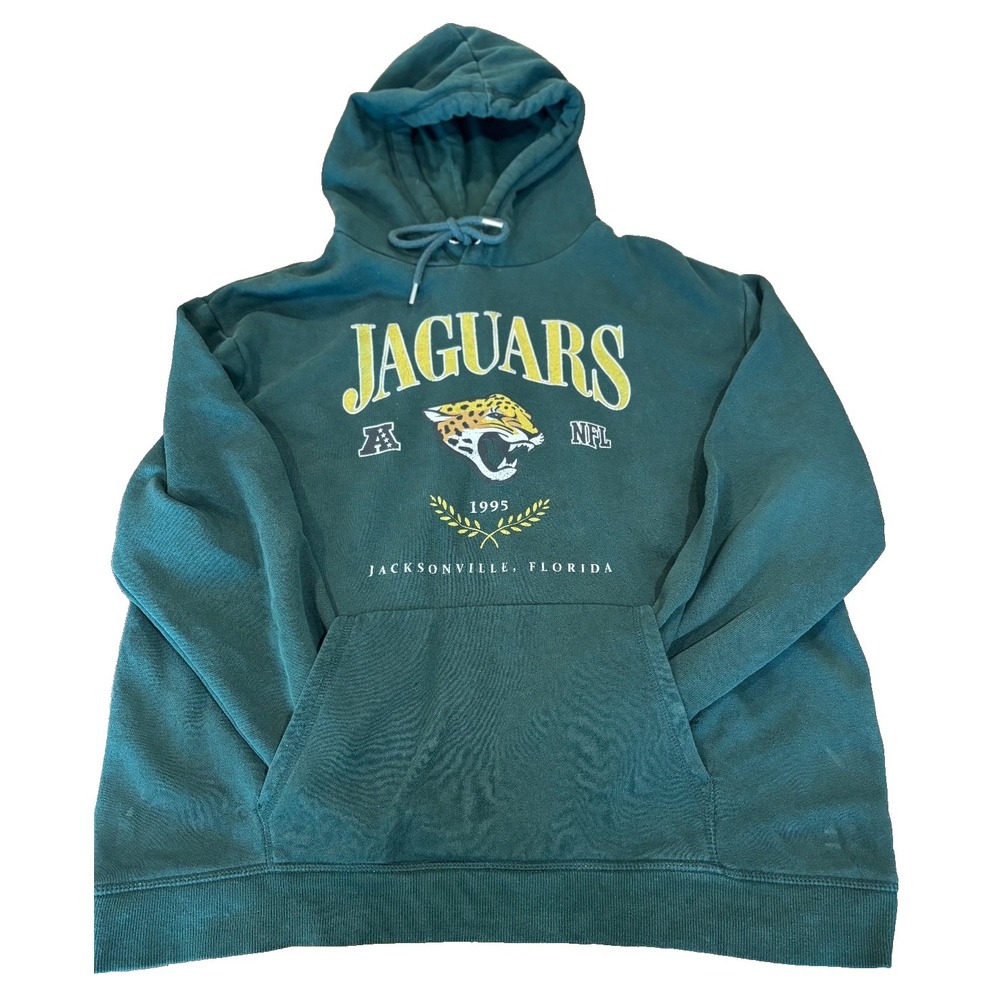 Vintage NFL Jacksonville Jaguars Florida green hoodie mens' size large fan gear